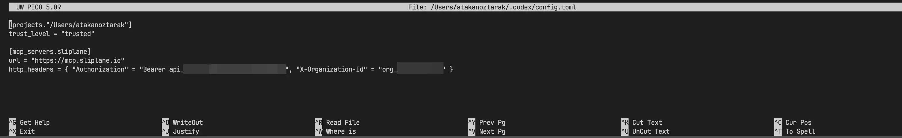 Configure Nano